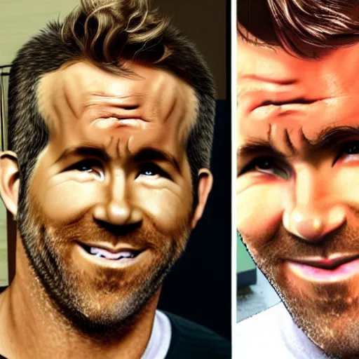 Prompt: ryan reynolds morphed with a pickle