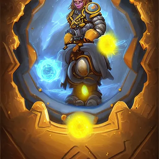 Image similar to a sheep surrounded by yellow magic particles, hearthstone art style, epic fantasy style art, fantasy epic digital art, epic fantasy card game art