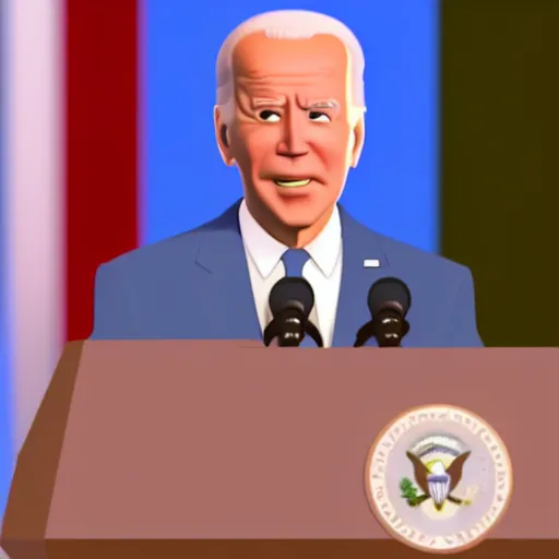 Image similar to joe biden on meth as seen in award winning animated pixar movie 4k octane render