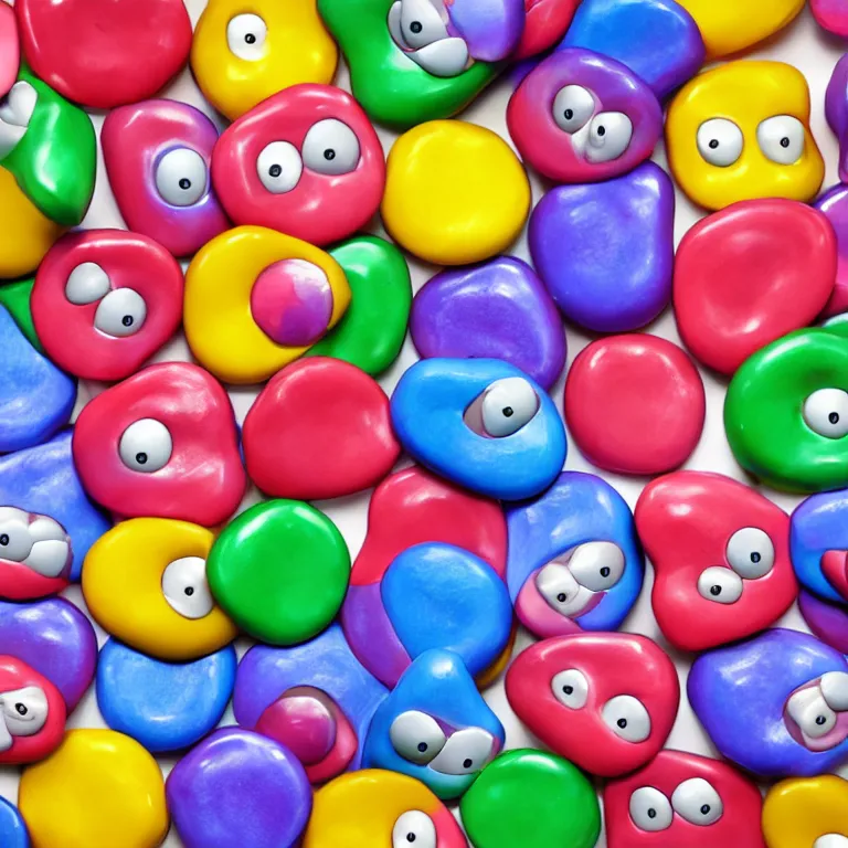 Image similar to portrait anthropomorphic candy gumdrop character