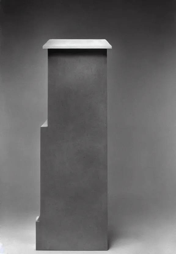 Image similar to a packshot of fountain ( fontaine ) readymade by marcel duchamp, archival pigment print, 1 9 2 0, conceptual art, white, grey, gray, underexposed grey, hues of subtle grey, ready - made, studio shoot, studio lighting