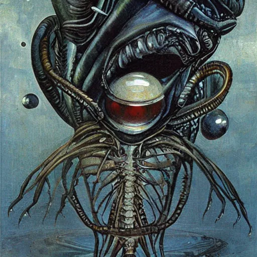 Image similar to alien by viktor vasnetsov