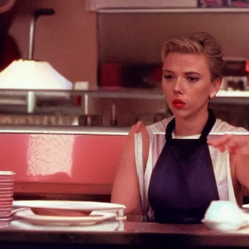 Image similar to a still of Scarlett Johansson at the double r diner in Twin Peaks (1990)