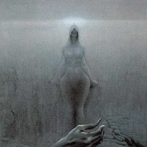 Image similar to russia, painted by zdzisław beksinski