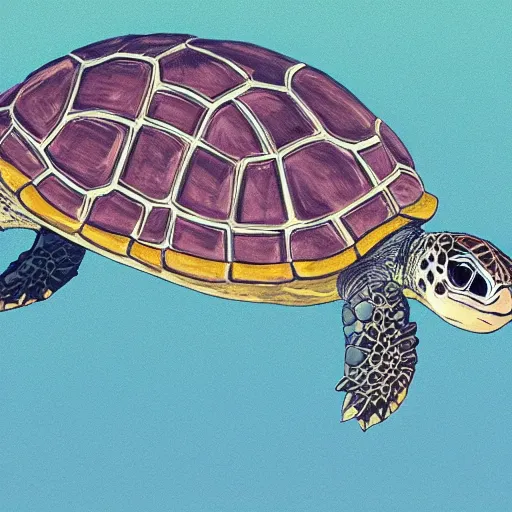 Image similar to portrait of an excited turtle with a long neck, hayao miyazaki, anime