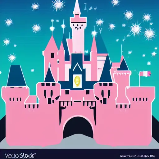 Prompt: sleeping beauty castle vector h 6 4 0