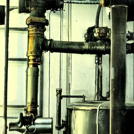 Image similar to a boiler room, color