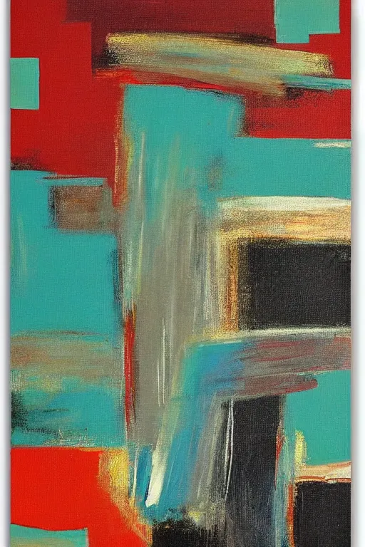 Prompt: mid century modern art retro abstract on canvas by beth adler