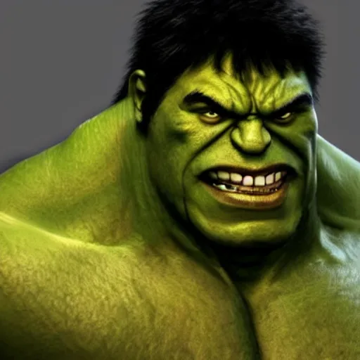 Image similar to The Hulk as a character in the game Valorant, with a background based on the game Valorant, detailed face, Gameplay Footage