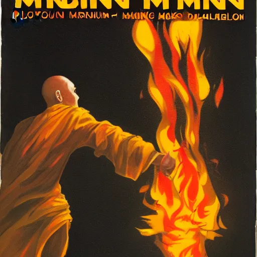 Image similar to the burning monk - malcom browne, 1 9 6 3