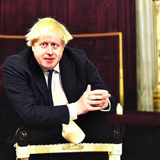 Image similar to Boris Johnson as the Pope, high quality photograph