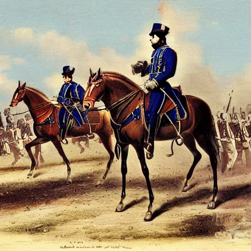 Image similar to cavalry of Robert E Lee, american civil war style painting (1862)