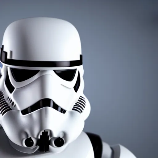 Image similar to a stormtrooper in black armor, 8 k, cinematic lighting, shallow depth of field, raytracing,