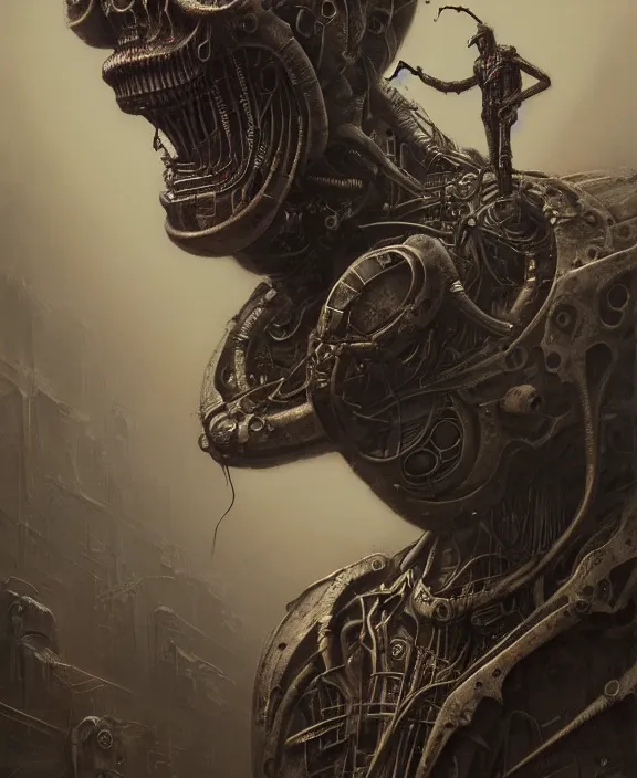 Prompt: cyborg waluigi, by hr giger and beksinski and stephan martiniere, trending on artstation, 4 k resolution, detailed, high quality, hq artwork