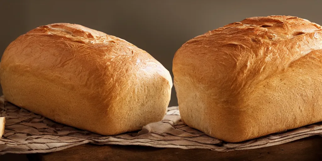 Image similar to A cute duck as a loaf of bread, realistic, close up, ambient lighting, ultra high detail.