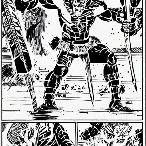 Image similar to berserker comic style