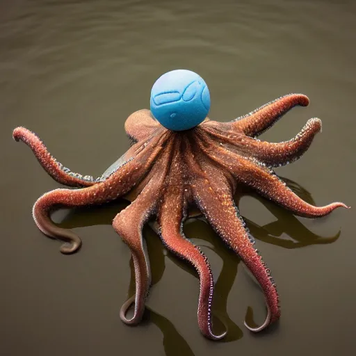 Image similar to octopus wrestling with a sphere, 5 5 mm