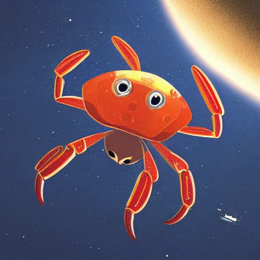 Prompt: An astronaut crab, concept art, digital art, illustration, well detailed, 8k