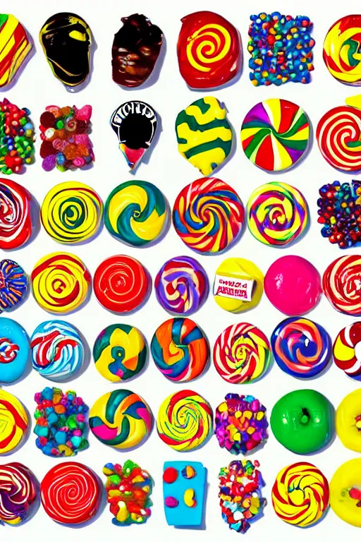 Image similar to lots of candy in the style of modern pop art