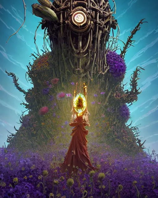 Image similar to the platonic ideal of flowers, rotting, insects and praying of cletus kasady carnage thanos davinci nazgul wild hunt chtulu mandelbulb howl's moving castle botw bioshock, d & d, fantasy, ego death, decay, dmt, psilocybin, concept art by randy vargas and greg rutkowski and ruan jia