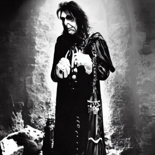 Image similar to Alice cooper in the role of Dracula