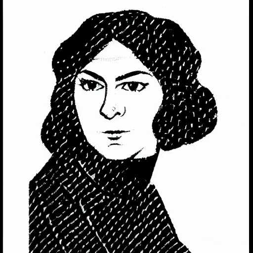 Prompt: a female character drawn by david mazzucchelli and marjane satrapi, cmyk portrait