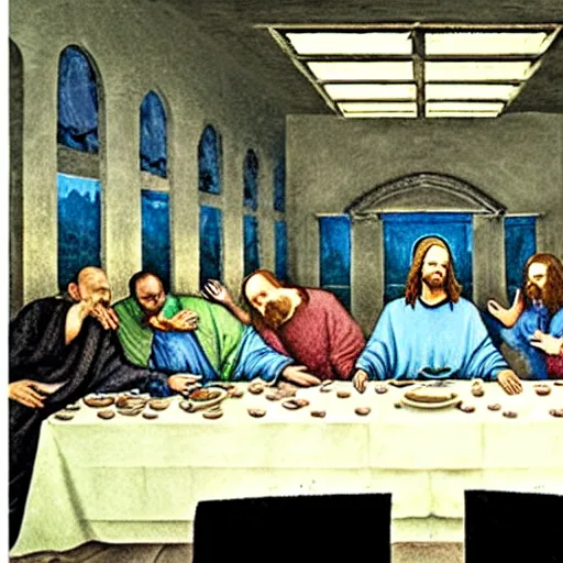 Image similar to Walter White at the last supper