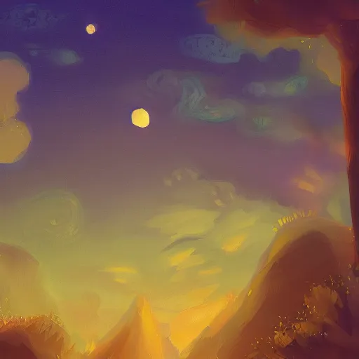 Prompt: dreamy night, painterly art inspired by atey ghailan and adam elsheimer