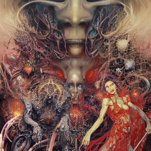 Prompt: realistic detailed image of a Satanic Ritual by Ayami Kojima, Amano, Karol Bak, Greg Hildebrandt, and Mark Brooks, Neo-Gothic, gothic, rich deep colors. Beksinski painting, part by Adrian Ghenie and Gerhard Richter. art by Takato Yamamoto. masterpiece
