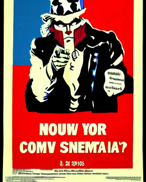 Image similar to anonymous as uncle sam in the style of australian communist propaganda poster art in the year 1 9 8 7, ultra realistic concept art intricate detail