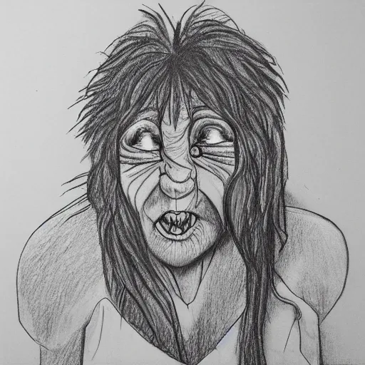 Image similar to self portrait of a troll, realistic, sketch, hyperdetailed, by Anna Bregman