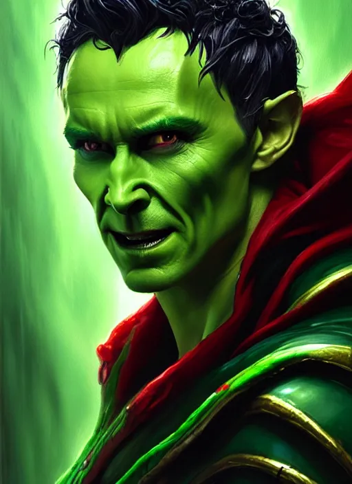 Image similar to a _ fantasy _ style _ portrait _ painting _ of the god of mischief, wicked, oil _ painting _ unreal _ 5 _ daz. _ rpg _ portrait _ extremely _ detailed _ artgerm _ greg _ rutkowski _ greg