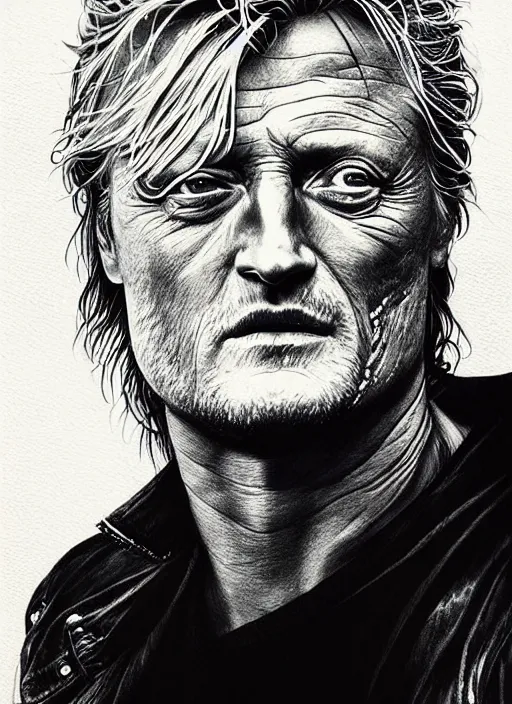 Image similar to highly detailed portrait of rutger hauer, photographic realistic background, by royal jafarov, by dustin hobert, by joe fenton, by kaethe butcher, trending on instagram, award winning details