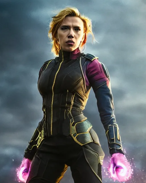 Image similar to Photoshoot of Scarlett Johansson as Thanos