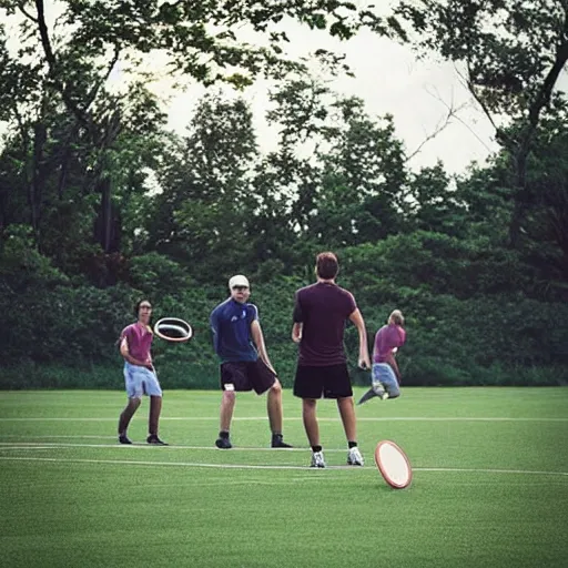 Prompt: “ a photo of a game of ultimate frisbee ”