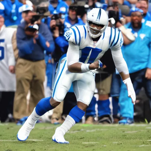 Prompt: Cam newton in a Indianapolis colts uniform