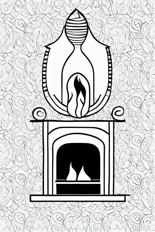 Image similar to minimalist boho style art of a fireplace, illustration, vector art