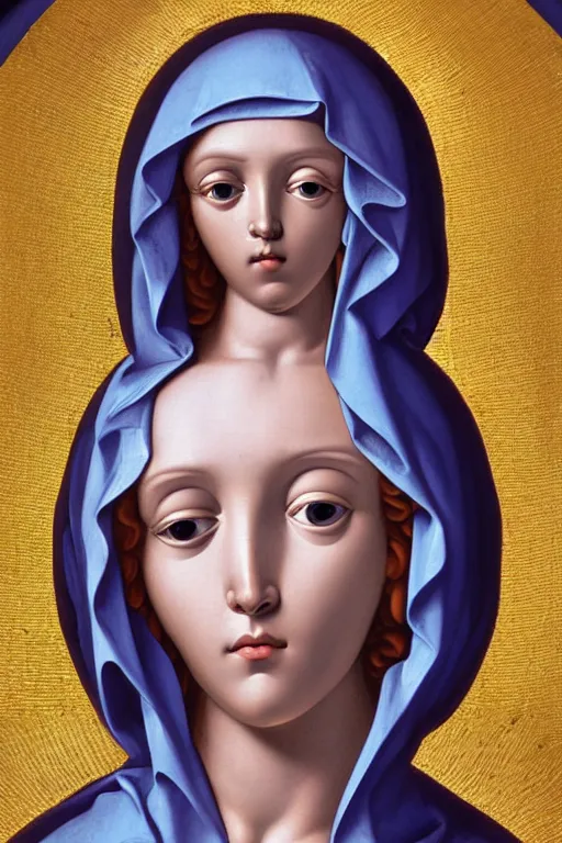 Image similar to virgin mary, cyborg, ultra detailed, Guido Reni style