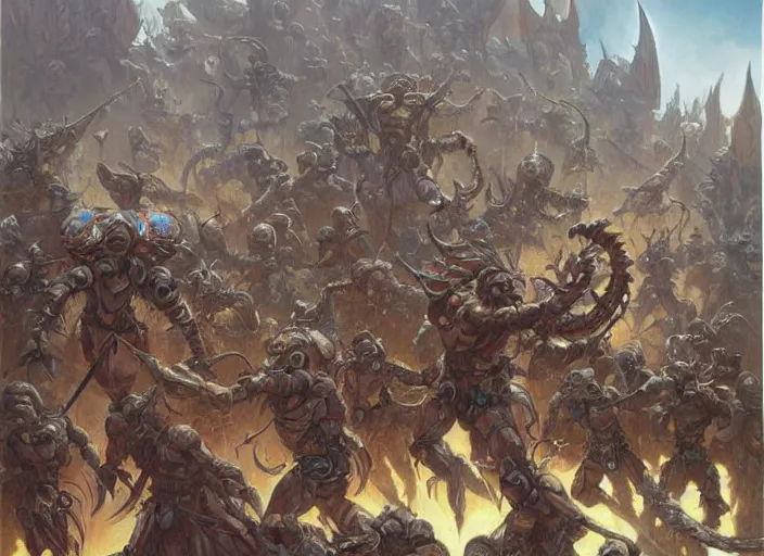 Image similar to beautiful as the moon, terrible as an army with banners. art by tyler edlin and donato giancola