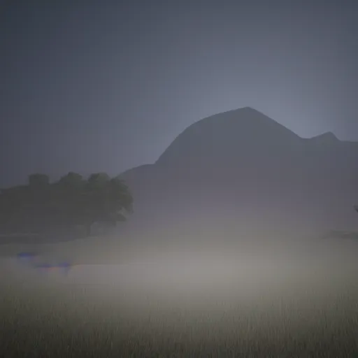 Prompt: volumetric dusk fog scenery