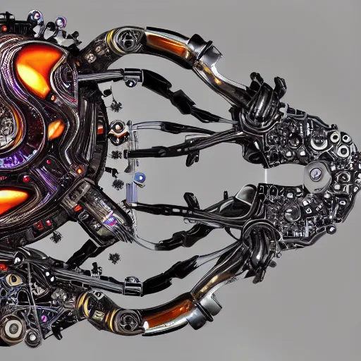 Image similar to a cybertrance chao with motherboard pieces showing off its broken armor, biomechanical, 4 k, hyper detailed, hyperrealism, no artifacts