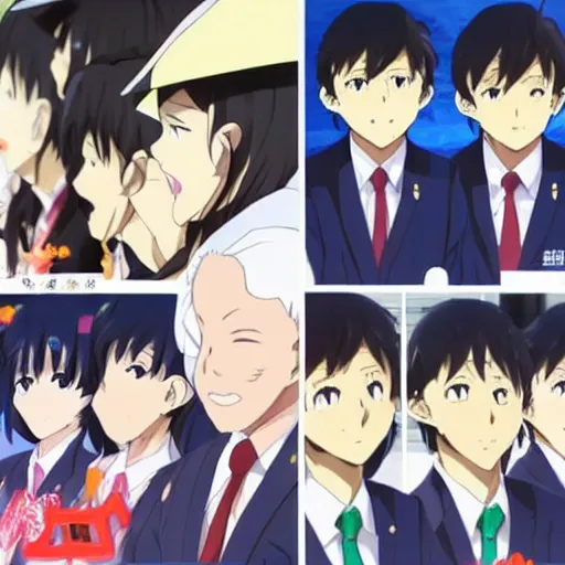 Prompt: lee kuan yew depicted in the anime free, anime, kyoto animation, kyoani, very beautiful, vibrant, detailed