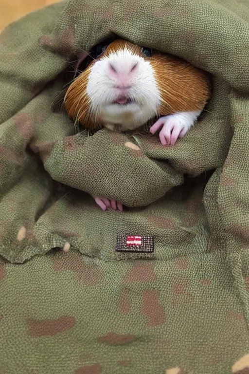 Image similar to super cute little anthropomorphic Guinea Pig Soldier tiny small baby animal short pixelated army camouflage cute and adorable pretty beautiful D