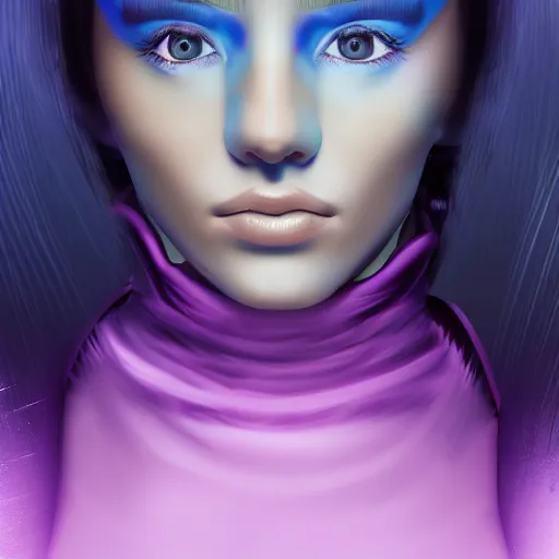 Image similar to a hyperrealistic cyber girl