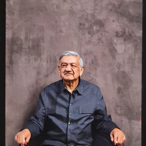 Prompt: andres manuel lopez obrador wearing clown custome, studio photograph, portrait c 1 2. 0