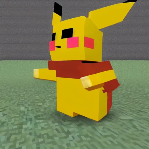 Image similar to pikachu in minecraft