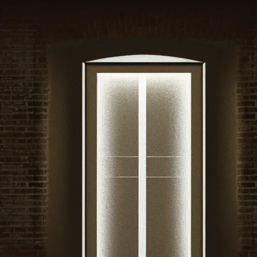 Image similar to the door to an apartment as seen from outside, realistic, lighting