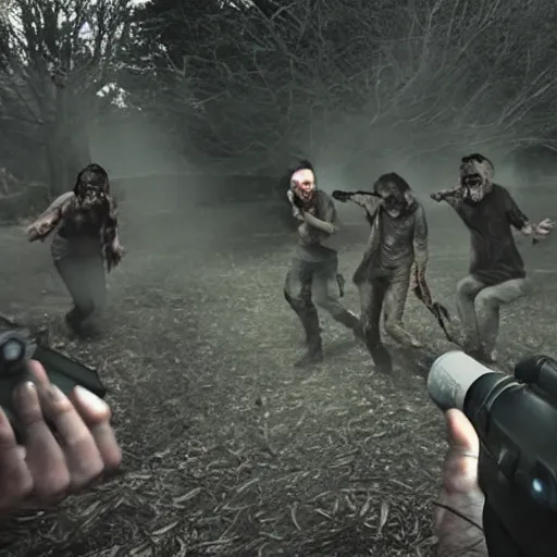 Image similar to zombie discord moderators attacking, horror, dark, flashlight, zombie, trailcam, moody, dark