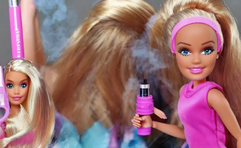 Image similar to barbie's first vape