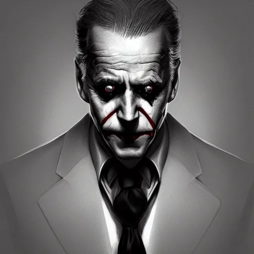 Image similar to joe biden as the joker, dramatic lighting, cinematic, establishing shot, extremly high detail, photorealistic, cinematic lighting, artstation, style by greg rutkowski